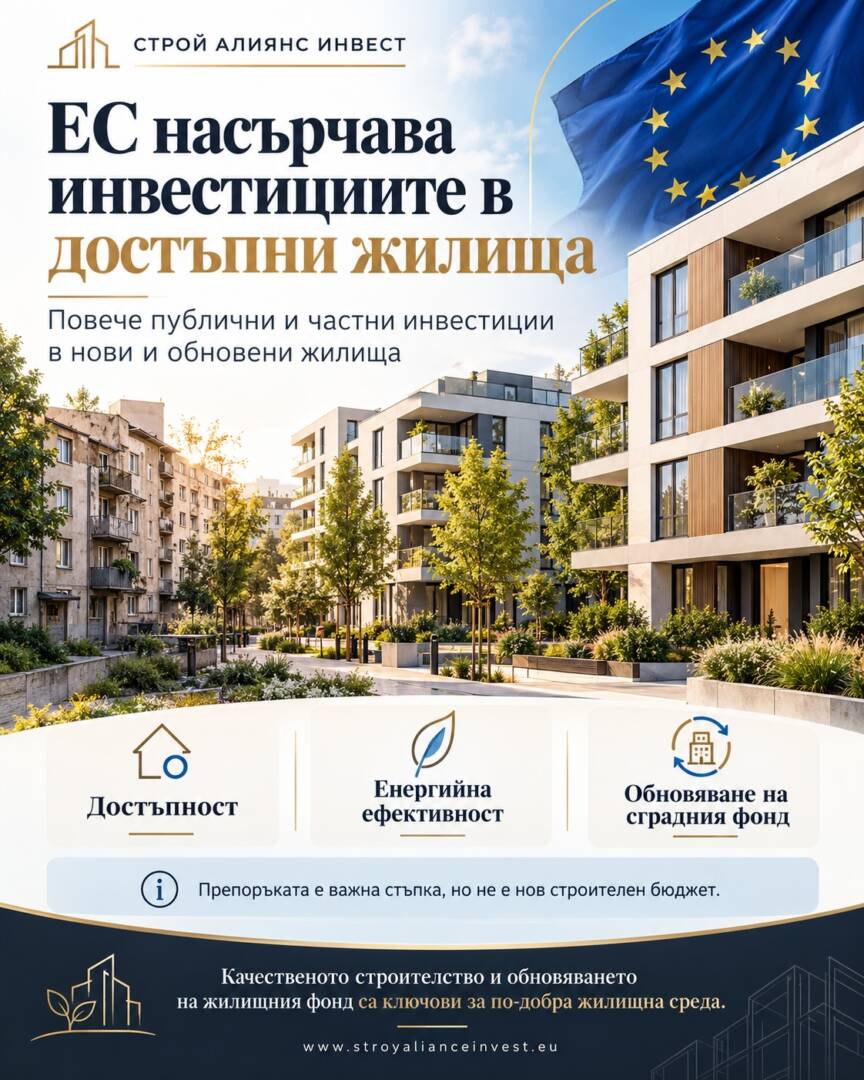 ЕС насърчава инвестициите в достъпни жилища